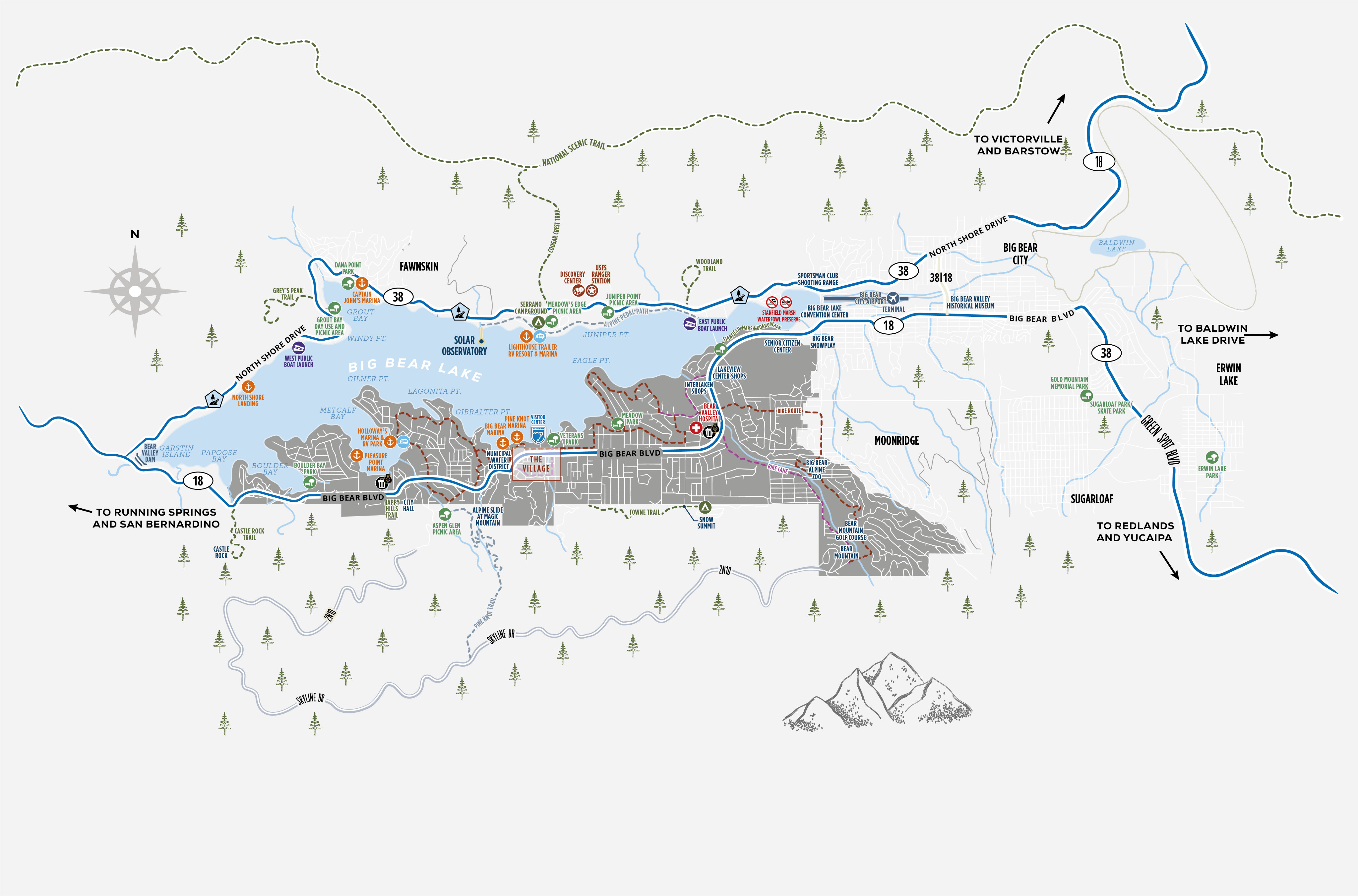 Big Bear Lake Area Map
