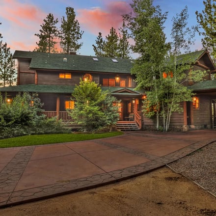 Big Bear cabin at dusk